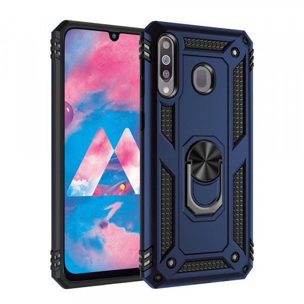 Wholesale Samsung Galaxy A10S Tech Armor Ring Grip Case with Metal Plate (Navy Blue)